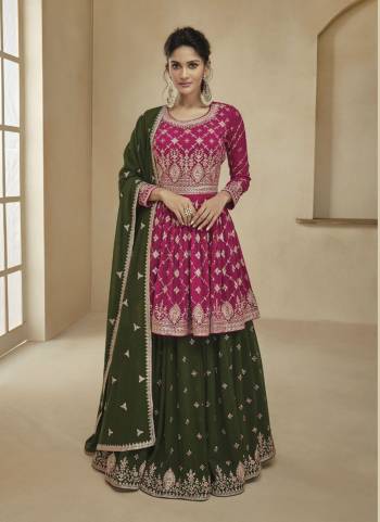 Garb These Designer Sharara Suits in Fine Colored Pair With Dupatta.These Top And Dupatta Are Fabricated On Georgette Pair With Georgette Bottom.Its Beautified With Blomming Color,Designer Floral Embroidery Work