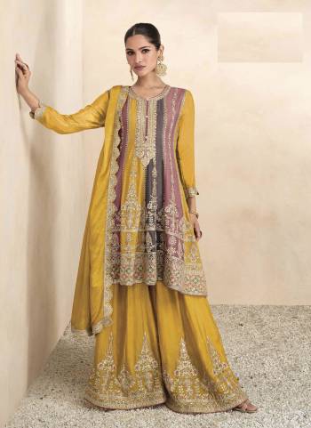 Attrective These Designer Free Size Plazzo Suit in Fine Colored Pair With Bottom And Dupatta.These Top Are Chinon And Dupatta Are Fabricated On Chinon Pair With Chinon Bottom.Its Beautified With Santoon Inner.Its Beautified With Designer Heavy Embroidery Work.