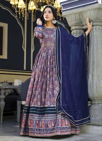 For A Designer Look,Grab These Readymade Gown With Dupatta in Fine Colored.These Gown Are Fabricated On Dola Silk Pair With Chinon Dupatta.Its Beautified With Designer Digital Printed With Hand Work.