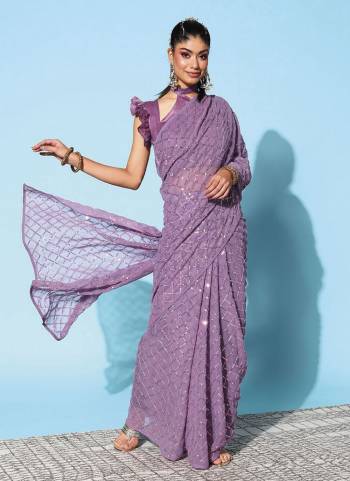 Garb These Party Wear Saree in Fine Colored.These Saree Are Georgette And Blouse is Mono Banglori Fabricated.Its Beautified With Designer Sequance Embroidery Work.