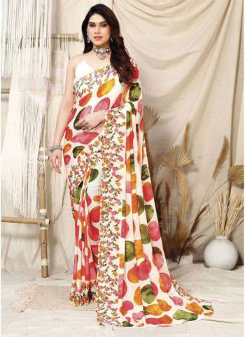 Garb These Party Wear Saree in Fine Colored.These Saree Are Georgette And Blouse is Fabricated On Banglori Satin.Its Beautified With Designer Digital Printed.