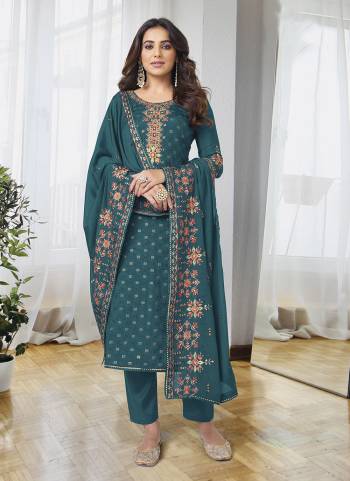 Garb These Designer Suits in Fine Colored Pair With Dupatta.These Top And Dupatta Are Fabricated On Georgette Pair With Dull Santoon Bottom.Its Beautified With Designer Sequance,Thread Embroidery Work