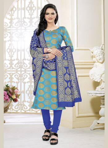 Grab These Suit in Fine Colored Pair With Bottom And Dupatta.These Top And Dupatta Are Fabricated On Banarasi Silk Pair With Tafetta Silk Bottom.Its Beautified With Wevon Jacquard Designer.