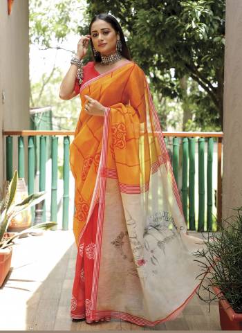 Attrective These Fastival Wear Saree in Fine Colored.These Saree And Blouse is Fabricated On Linen.Its Beautified With Designer Digital Printed.