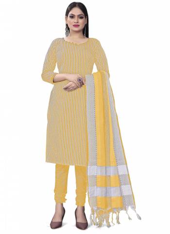 Garb This Suits In Lovely Color.Its Pretty Top Is Cotton Based Paired Bottom Cotton And Cotton Fabricated Dupatta Are Wevon Designer. Which Gives An Attractive To The Dress.