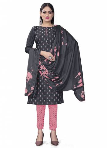 Garb This Suits In Lovely Color.Its Pretty Top Is Cotton Slab Based Paired Bottom Cotton And Chinon Fabricated Dupatta Are Designer Printed. Which Gives An Attractive To The Dress.