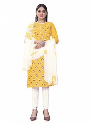 Garb This Suits In Lovely Color.Its Pretty Top Is Cotton Slab Based Paired Bottom Cotton And Chinon Fabricated Dupatta Are Designer Printed. Which Gives An Attractive To The Dress.