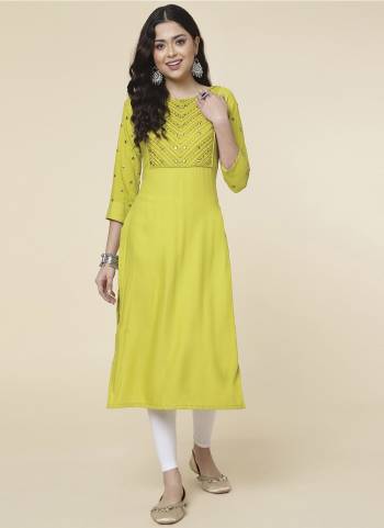 Grab These Beautiful Looking Readymade Kurti.These Kurti is Fabricated On Rayon.Its Beautified With Designer Mirror Embroidery Work.