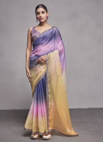 Attrective These Fancy Saree in Fine Colored.These Saree Are Organza And Blouse is Fabricated On Art Silk Pair.Its Beautified With Pedding Disigner.