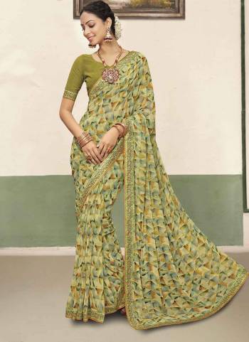 Attrective These Party Wear Saree in Fine Colored.These Saree Are Wetless Georgette And Blouse is Fabricated On Art Silk.Its Beautified With Designer Printed With Digital Printed Lace Border.