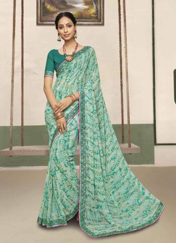 Attrective These Party Wear Saree in Fine Colored.These Saree Are Wetless Georgette And Blouse is Fabricated On Art Silk.Its Beautified With Designer Printed With Digital Printed Lace Border.