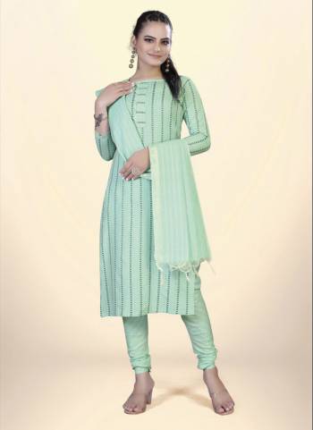 Garb This Suits In Lovely Color.Its Pretty Top Is Cotton Based Paired Bottom Cotton And Cotton Fabricated Dupatta Are Wevon Designer. Which Gives An Attractive To The Dress.