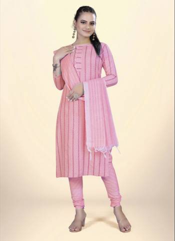 Garb This Suits In Lovely Color.Its Pretty Top Is Cotton Based Paired Bottom Cotton And Cotton Fabricated Dupatta Are Wevon Designer. Which Gives An Attractive To The Dress.