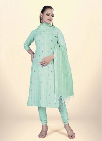 Garb This Suits In Lovely Color.Its Pretty Top Is Cotton Based Paired Bottom Cotton And Cotton Fabricated Dupatta Are Wevon Designer. Which Gives An Attractive To The Dress.