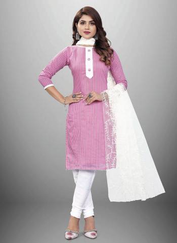 Garb This Suits In Lovely Color.Its Pretty Top Is Cotton Based Paired Bottom Cotton And Cotton Fabricated Dupatta Are Wevon Designer. Which Gives An Attractive To The Dress.