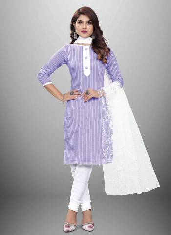 Garb This Suits In Lovely Color.Its Pretty Top Is Cotton Based Paired Bottom Cotton And Cotton Fabricated Dupatta Are Wevon Designer. Which Gives An Attractive To The Dress.