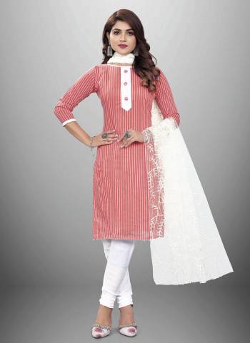 Garb This Suits In Lovely Color.Its Pretty Top Is Cotton Based Paired Bottom Cotton And Cotton Fabricated Dupatta Are Wevon Designer. Which Gives An Attractive To The Dress.