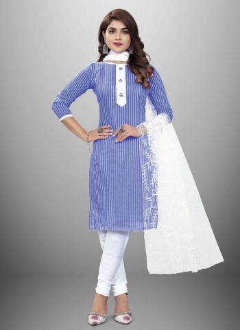 Garb This Suits In Lovely Color.Its Pretty Top Is Cotton Based Paired Bottom Cotton And Cotton Fabricated Dupatta Are Wevon Designer. Which Gives An Attractive To The Dress.