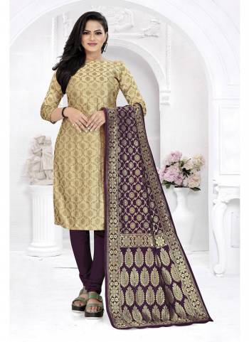 Grab These Suit in Fine Colored Pair With Bottom And Dupatta.These Top And Dupatta Are Fabricated On Banarasi Silk Pair With Tafetta Silk Bottom.Its Beautified With Wevon Jacquard Designer.