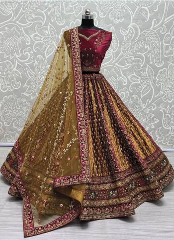 For A Fancy Designer Look,Grab These Lehenga Choli With Dupatta in Fine Colored.These Lehenga And Choli Are Velvet And Dupatta Are Fabricated On Soft Net Pair.Its Beautified With Designer Multy Thread, Sequance,Dori Embroidery,Diamond Work.