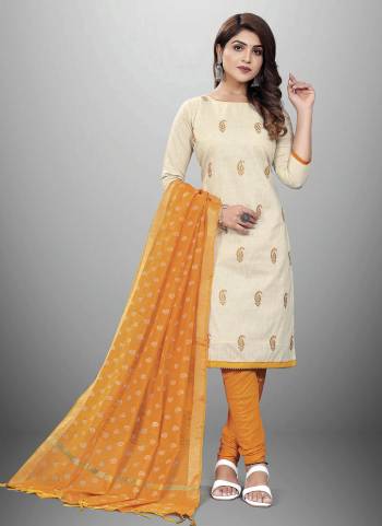 Garb This Suits In Lovely Color.Its Pretty Top Is Khadi Cotton Based Paired Bottom Cotton And Chanderi Fabricated Dupatta Are Designer Embroidery Work,Table Printed Dupatta. Which Gives An Attractive To The Dress.