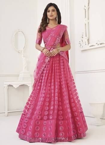 For A Different Look,Grab These Party Wear Designer Lehenga in All Over Pretty Colored Pair With Blouse And Dupatta.These Lehenga Choli And Dupatta is All Over Butterfly Net Base Fabric With Designer Thread,Sequance Embroidery Work.