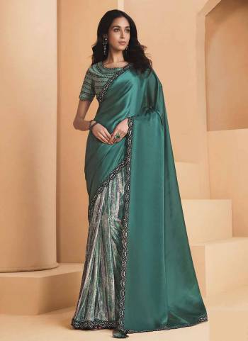 Look Attrective These Designer Party Wear Saree in Fine Colored.These Saree Are Crepe Satin Silk And Blouse Silk Taffeta is Fabricated.Its Beautified Digital Printed,Heavy Designer Sequance Embroidery Work.