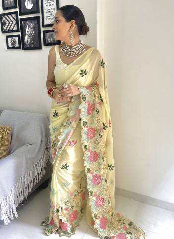 Attrective These Fancy Party Wear Saree in Fine Colored.These Saree Are Georgette And Blouse is Art Silk Fabricated.Its Beautified With Designer Thread,Sequance Embroidery Work.