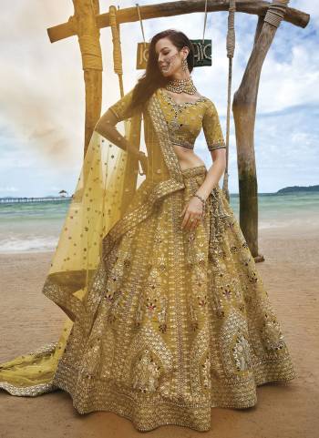 Attrective Looking This Partywear Fine Color Heavy Designer Choli Fabric Net And Lahenga Net And Dupatta Net In Fabricated Beautified With Attrective Thread,Sequance Embroidery Work. Buy Now.