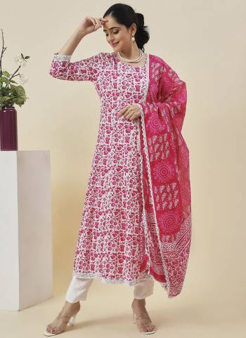 Grab These Beautiful Designer Readymade Suits.These Top And Bottom is Fabricated On Cotton And Kota Doria Dupatta.Its Beautified With Designer Printed.