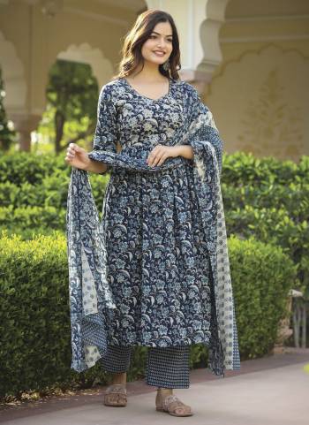 Grab These Beautiful Designer Readymade Suits.These Top And Bottom is Fabricated On Cotton And Kota Doria Dupatta.Its Beautified With Designer Printed.