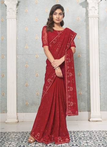 Attrective These Fancy Party Wear Saree in Fine Colored.These Saree And Blouse is Fabricated On Faux Georgette Pair.Its Beautified With Heavy Sequance Embroidery Work.