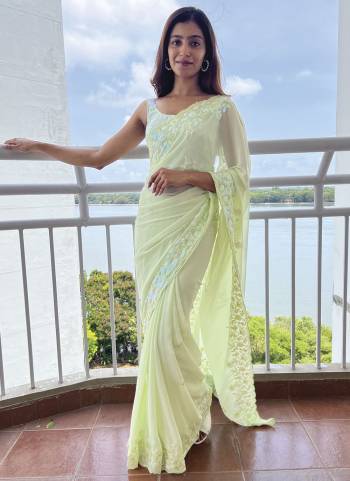 Attrective These Fancy Party Wear Saree in Fine Colored.These Saree Are Georgette And Blouse is Art Silk Fabricated.Its Beautified With Designer Sequance Embroidery Work.