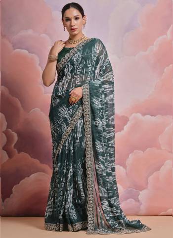 Grab These Festive Wear Saree in Fine Colored.These Saree is Fabricated On Georgette Pair With Mono Banglori Blouse.Its Beautified Designer Printed With Sequance,Coding Work Lace Border.