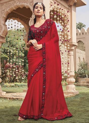 Looking These Fancy Party Wear Saree in Fine Colored.These Saree Are Shimmer And Blouse is Fabricated On Art Silk Pair.Its Beautified With Blooming Color With Heavy Embroidery Work Border Blouse.