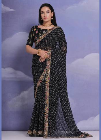 Grab These Festive Wear Saree in Fine Colored.These Saree is Fabricated On Georgette Pair With Mono Banglori Blouse.Its Beautified Designer Bandhej Printed With Sequance,Coding Work Lace Border,Blouse.