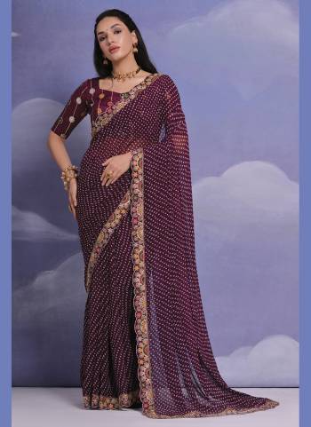 Grab These Festive Wear Saree in Fine Colored.These Saree is Fabricated On Georgette Pair With Mono Banglori Blouse.Its Beautified Designer Bandhej Printed With Sequance,Coding Work Lace Border,Blouse.