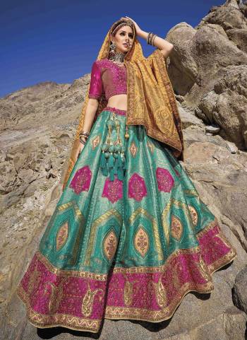 For A Designer Look,Grab These Lehenga Choli in Fine Colored.These Lehenga Are Banarasi Silk And Blouse Are Fabricated On Satin Gajji Pair With Viscose Georgette Dupatta.Its Beautified With Wevon Designer,Resham,Jari Embroidery, Cut Work With Hand Work.