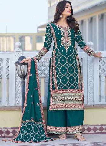 Attrective Looking These Plazzo Suit in Fine Colored Pair With Bottom And Dupatta.These Top And Dupatta Are Fabricated On Chinon Silk Pair With Chinon Silk Bottom.Its Beautified With Heavy Designer Sequance,Thread Embroidery Work.