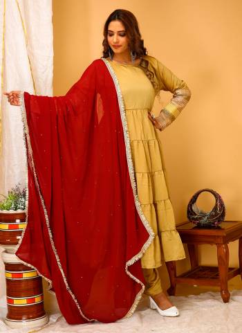 Attrective This Readymade Suits In Fine Color Top And Bottom Are Art Silk And Dupatta Are Georgette Fabricated Beautified With Solid With Hand Designer. It Is Light In Weight And Easy To Carry All Day Long. 