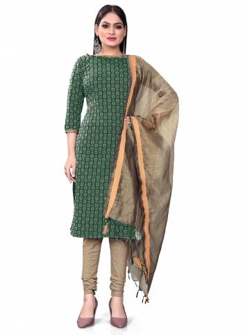 Garb This Suits In Lovely Color.Its Pretty Top Is Cotton Based Paired Bottom Cotton And Cotton Fabricated Dupatta Are Wevon Designer. Which Gives An Attractive To The Dress.