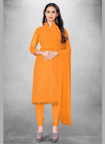 Garb This Suits In Lovely Color.Its Pretty Top Is Georgette Based Paired Bottom Santoon And Nazmin Fabricated Dupatta Are Designer Embroidery Work. Which Gives An Attractive To The Dress.