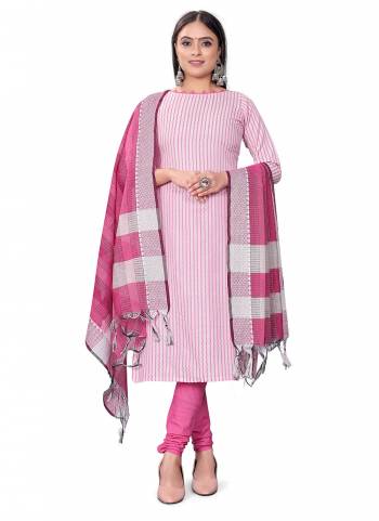 Garb This Suits In Lovely Color.Its Pretty Top Is Cotton Based Paired Bottom Cotton And Cotton Fabricated Dupatta Are Wevon Designer. Which Gives An Attractive To The Dress.