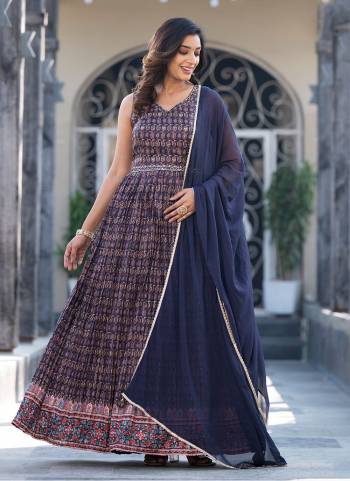 Attrective These Party Wear Gown With Dupatta in Fine Colored.These Gown Are Fabricated On Dolla Silk Pair With Nazmin Dupatta.Its Beautified With Designer Printed With Real Mirror Hand Work.