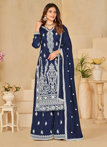 Attrective These Designer Paty Wear Plazzo Suit in Fine Colored Pair With Bottom And Dupatta.These Top And Dupatta Are Fabricated On Vichitra Pair With Vichita Bottom.Its Beautified With Santoon Inner.Its Beautified With Heavy Designr Embroidery Work.