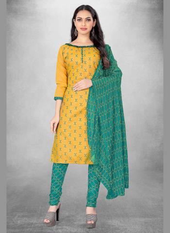 Attrective This Suits In Fine Color.Its Pretty Top Is Cotton Slub Based Paired Bottom Cotton And Nazmin Fabricated Dupatta Are Designer Printed. Which Gives An Attractive To The Dress.