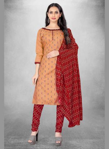 Attrective This Suits In Fine Color.Its Pretty Top Is Cotton Slub Based Paired Bottom Cotton And Nazmin Fabricated Dupatta Are Designer Printed. Which Gives An Attractive To The Dress.