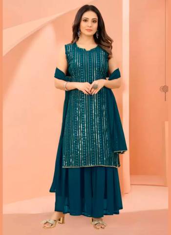 Attrective These Party Wear Plazzo Suit in Fine Colored Pair With Bottom And Dupatta.These Top Are Georgette And Dupatta Are Georgette And Pair With Georgette Bottom.Its Beautified With Santoon Inner.Its Beautified With Heavy Designer Embroidery Work.