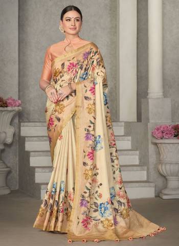 Look Attrective These Designer Party Wear Saree in Fine Colored.These Saree Are Rangkat Tussar Silk And Blouse Raw Silk is Fabricated.Its Beautified Printed,Designer Embroidery Work.