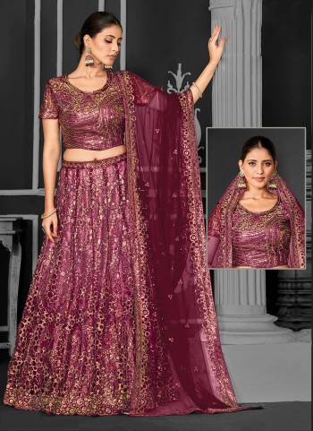 For A Designer Look,Grab These Lehenga Choli in Fine Colored.These Lehenga And Dupatta Are Fabricated On Net Pair With Net Blouse.Its Beautified With Designer Cord Floral Sequance Embroidery With Applique Work.